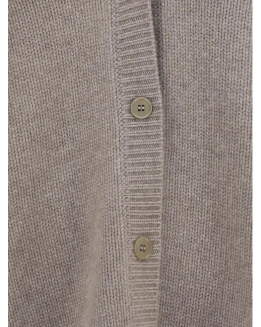P.A.R.O.S.H. Gray V-Neck Cashmere Cardigan