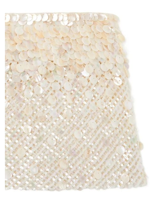 Alanui White Embellishment-Details Mini Skirt