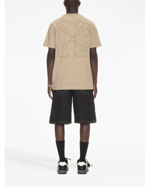 Off-White c/o Virgil Abloh Natural Logo Cotton T-Shirt for men