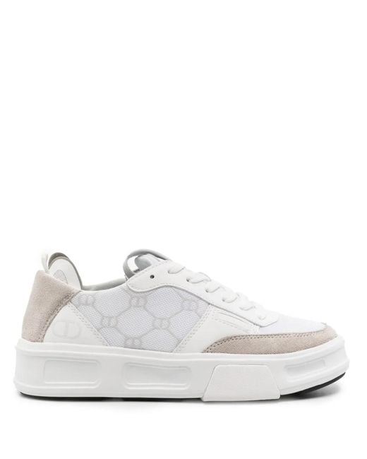 Twinset White Fessura Panelled Sneakers