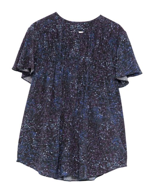 Isabel Marant Blue Sally Bluse mit Falten