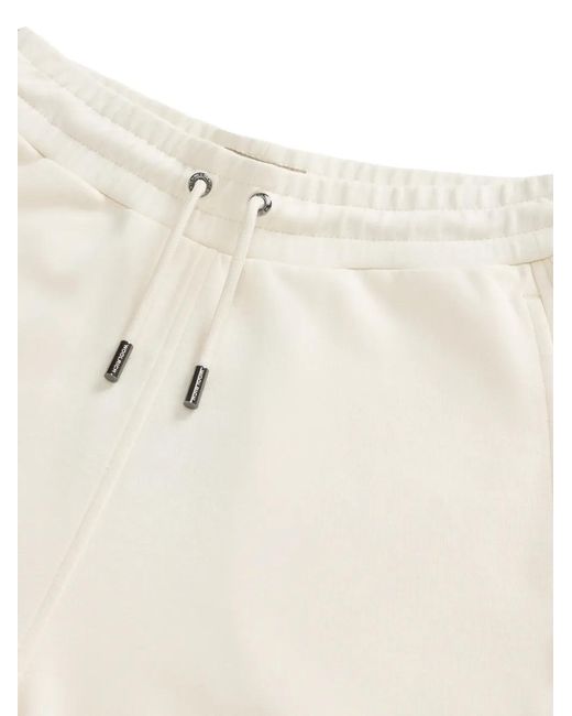 Woolrich White Interlock Drawstring-Elasticated Shorts