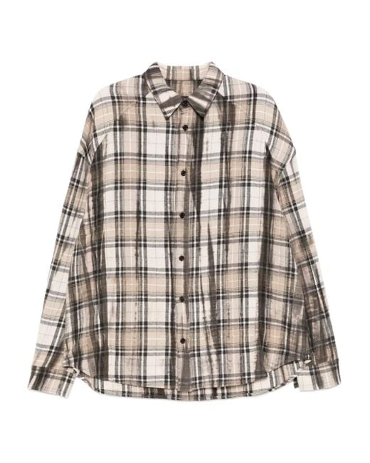 Juun.J Natural Plaid Shirt for men
