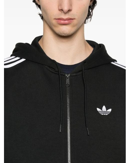 Adidas Black Sapcer Zip-Up Hooded Jacket for men