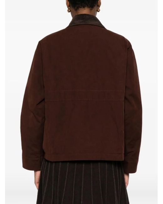 Aspesi Brown Corduroy-Collar Buttoned Jacket