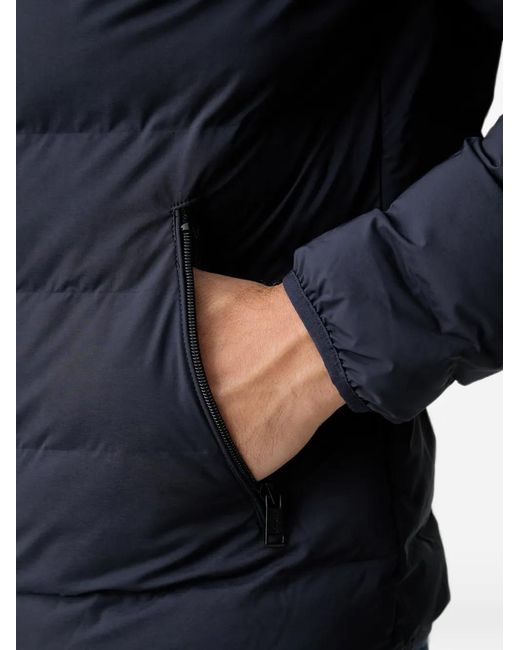 Guess Blue Padded Logo-Print Jacket for men