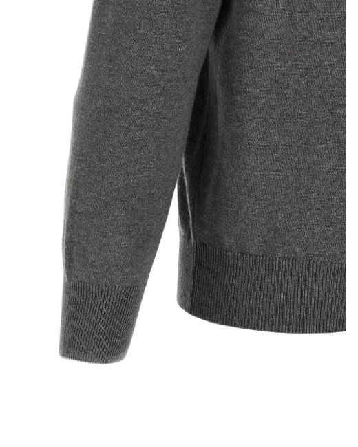Brunello Cucinelli Gray Cashmere Turtleneck Sweater for men