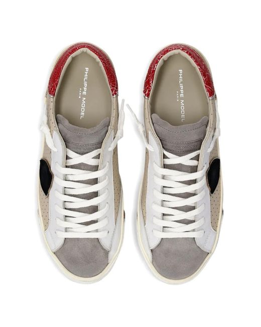 Philippe Model White Perforated Panelled Sneakers for men
