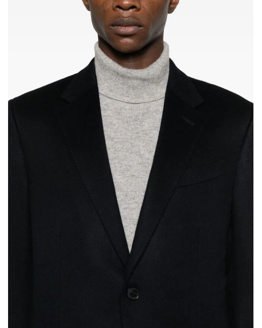 Zegna Black Buttoned Cashmere Jacket for men