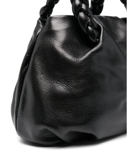 Hereu Black Bombon Medium Leather Handbag