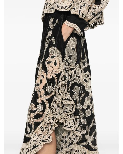 Sea Black Gracelyn Lace-Trimmed Trousers