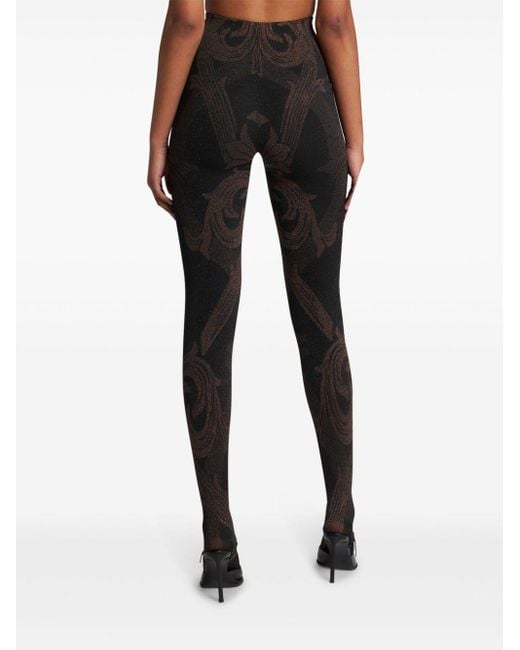 Etro Black X Wolford Metallic-Jacquard Tights