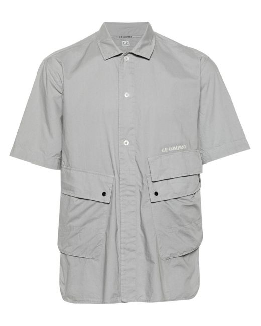 Chemise en coton à poches multiples C P Company pour homme en coloris Gray