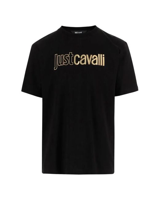Just Cavalli Black T-Shirt With Logo for men