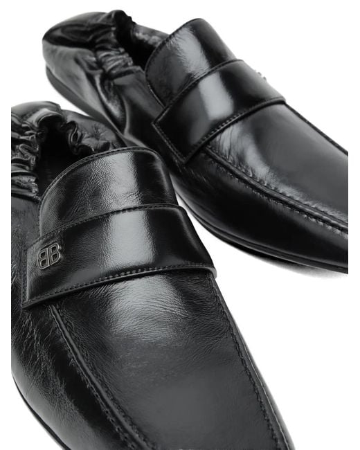 Balenciaga White Palermo Bb Logo-Plaque Loafers for men