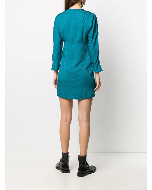 Sandro Blue Aney Logo-Print Dress