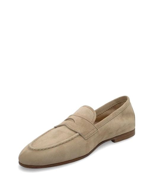 Henderson Natural Suede Penny Loafers