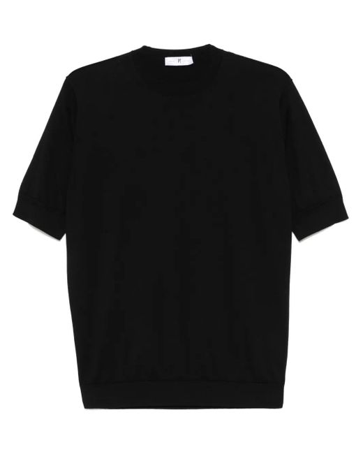 メンズ PT Torino ファインニット Tシャツ Black