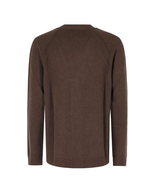 Seventy Brown V-Neck Patch-Pocket Cardigan