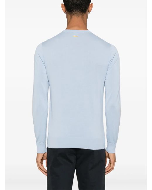 Aspesi Blue Cotton Sweater for men