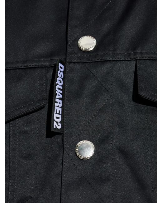 DSquared² Blue Logo-Tag Jacket for men