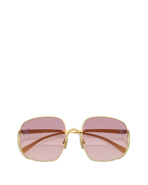 Miu Miu Pink Square-Frame Sunglasses