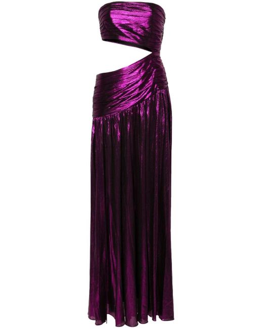 retroféte Purple Kenna Cut-out Detailed Maxi Dress