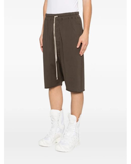 Rick Owens Brown Drawstring Split Shorts for men