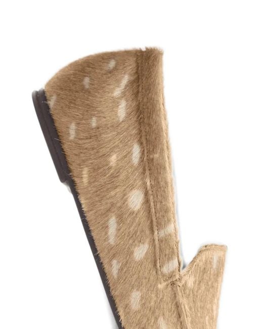Loulou de Saison Natural Zino Deer-Print Pony-Effect Loafers
