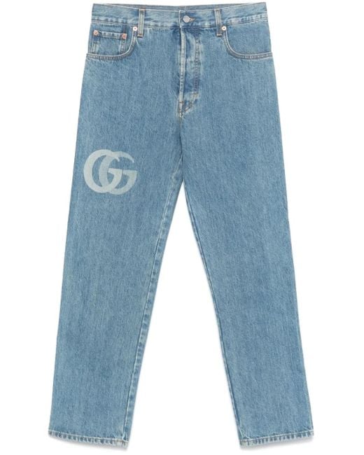 Gucci Blue Cropped Slim Pants for men