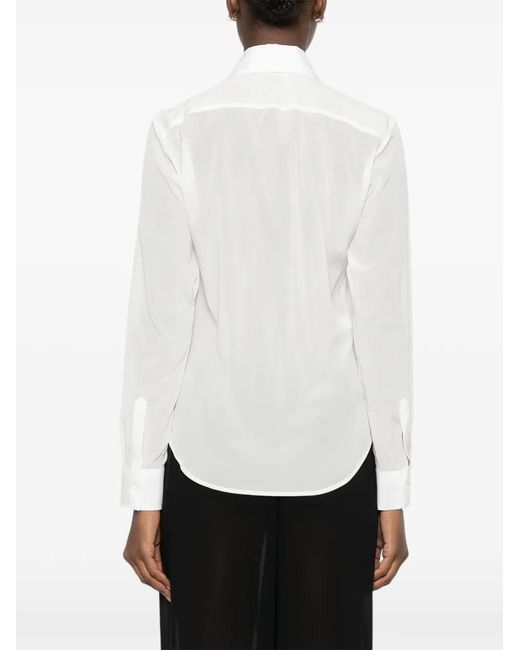 Mazzarelli White Gea Curved-Hem Shirt