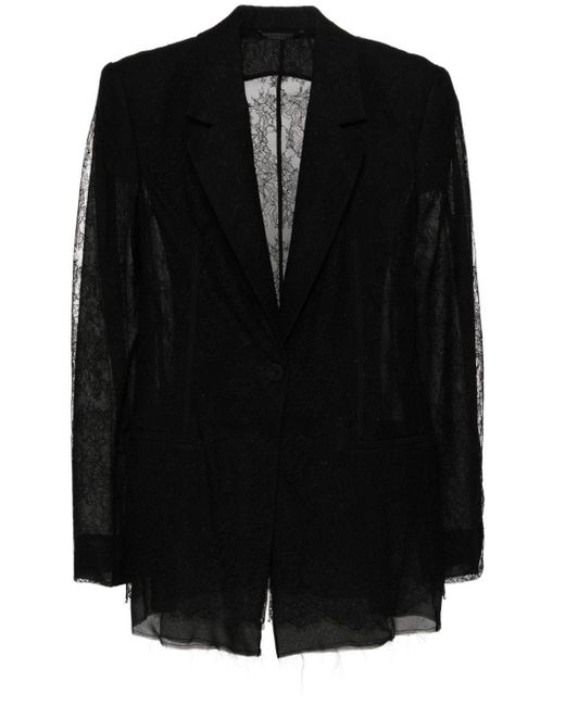 Givenchy Black Single-breasted Lace Blazer