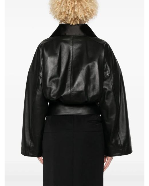 Givenchy Black Leather Bomber Jacket