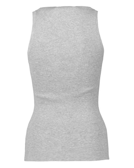 Michael Kors Gray Ribbed Tank Top