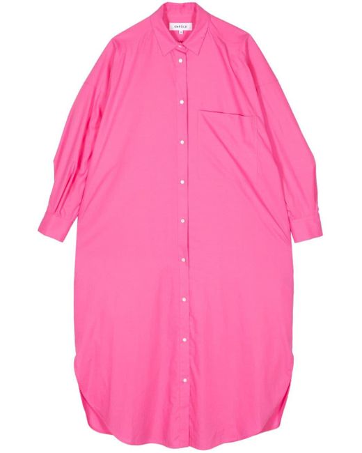 Enfold Pink Long Lyocell-cotton Shirt Dress