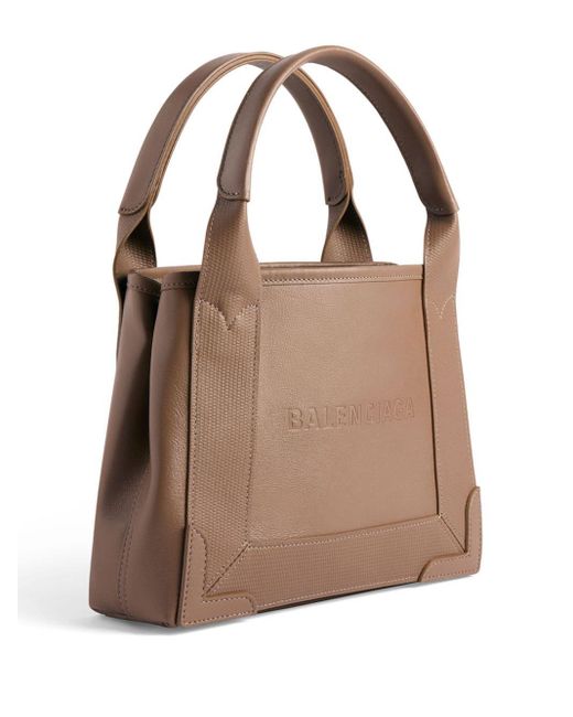 Balenciaga Brown Navy Cabas Tote Bag
