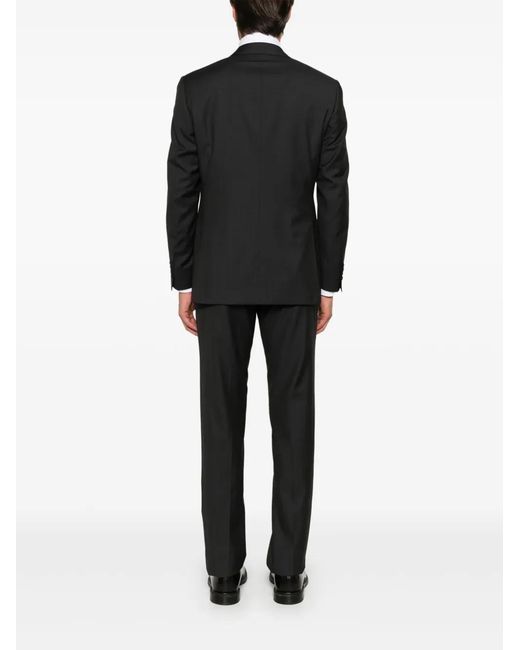 Canali Black Herringbone-Pattern Suit for men