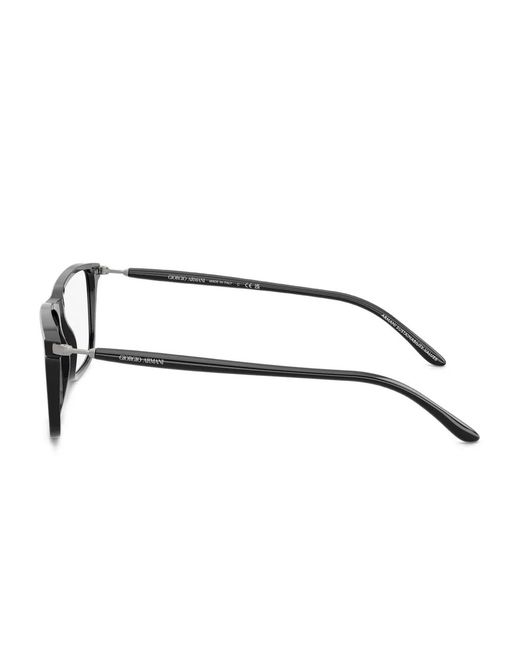 Giorgio Armani Black Rectangle-Frames Glasses for men