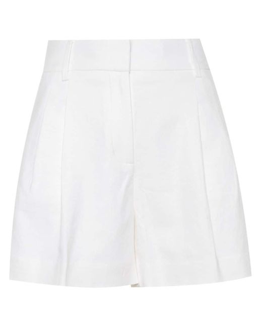 Pantalones cortos de vestir con pinzas Michael Kors de color White