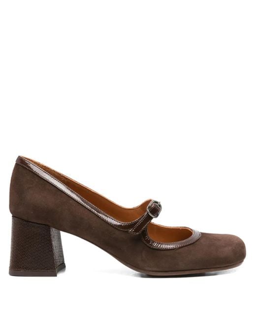Chie Mihara Brown 40Mm Block-Heel Buckled Pumps