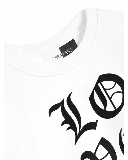 Vera Wang White Sweat Love À Coupe Oversize En Coton