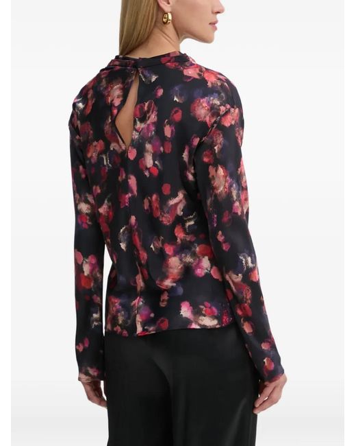 A.L.C. Red Georgia Open-Back Blouse