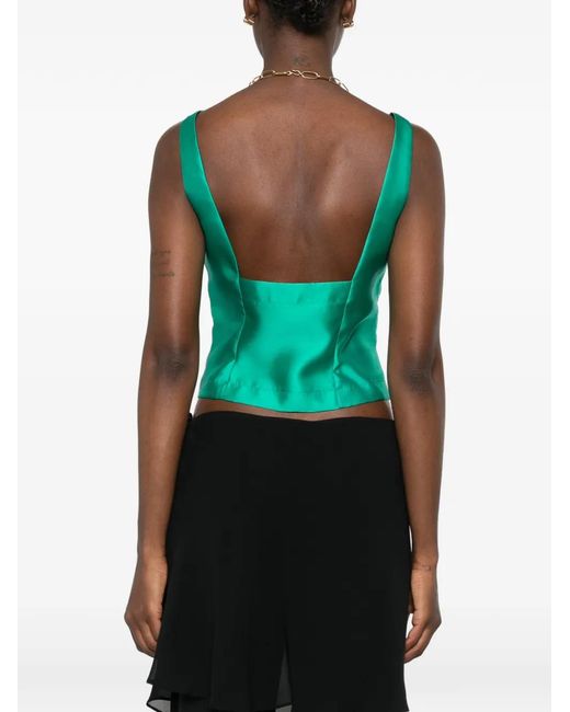 Carla G Blue Viat Square-Neck Top
