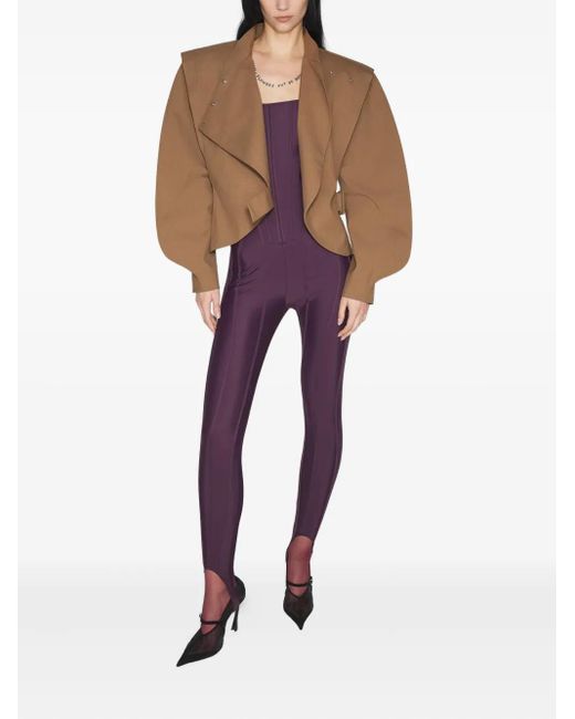 Mugler Purple Corset-Detail Jumpsuit