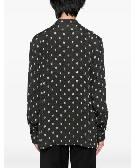 CALMLENCE Classic Open-Collar Shirt in Black for Men | Lyst UK