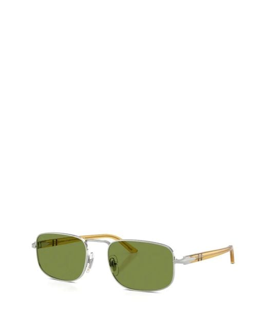 Persol Green Rectangle-Frame Metal Sunglasses