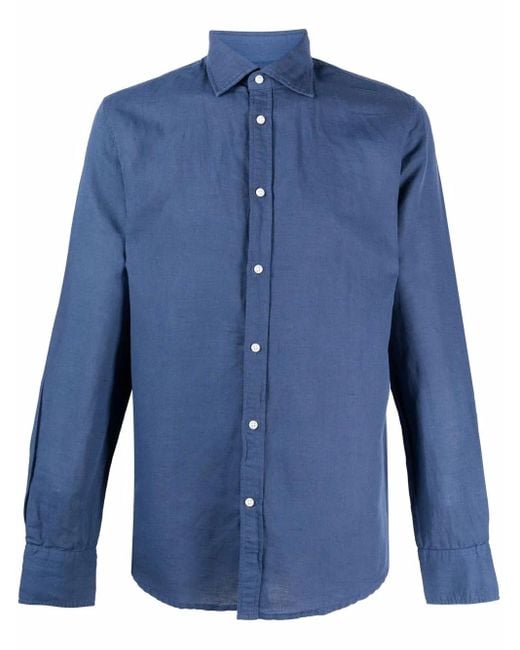 Deperlu Overhemd in het Blue voor heren