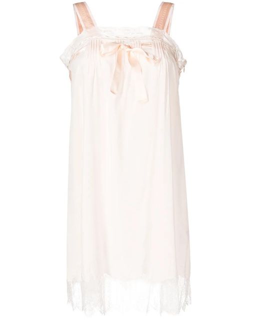 Shiatzy Chen White Lace-Panelled Mini Dress