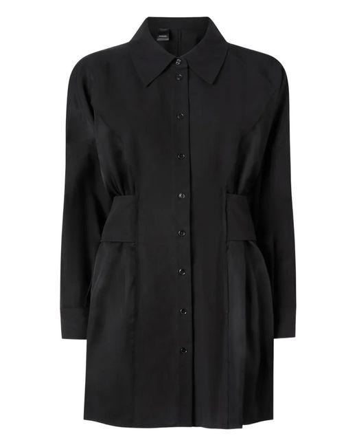 Pinko Black Cotton Shirt Dress