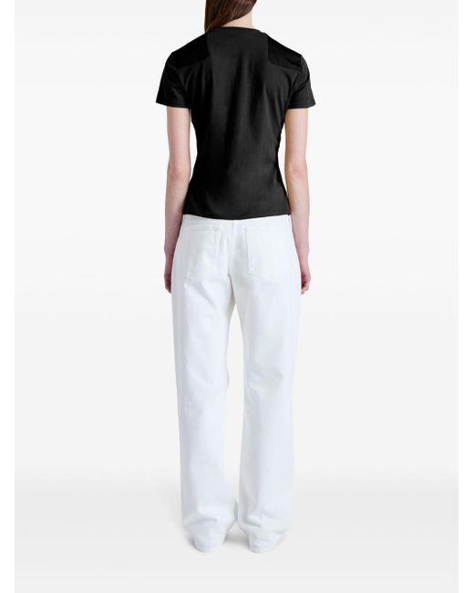 Proenza Schouler Black Patchwork-detailing Cotton-blend T-shirt